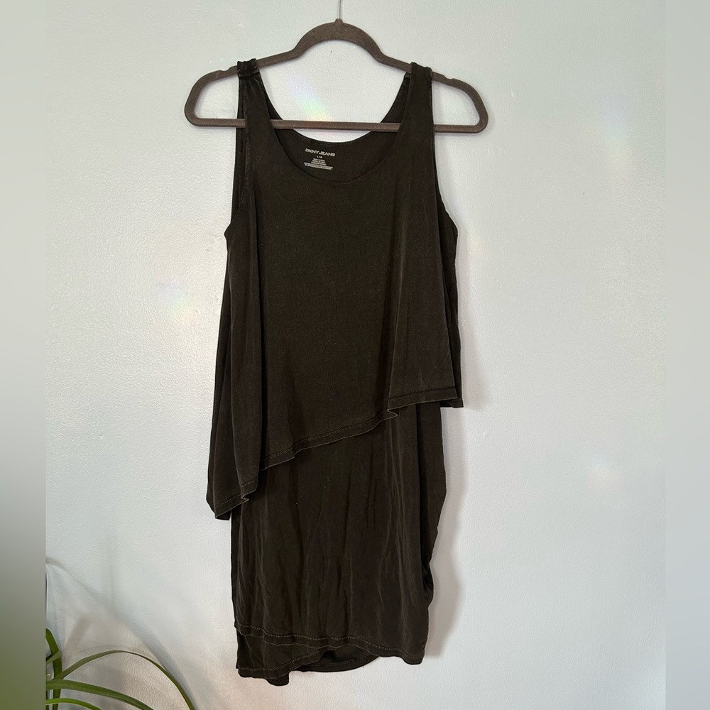 DKNY cotton blend asymmetrical dress